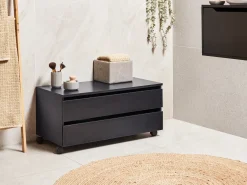 Armadietto da bagno TERESINA con ruote 80 cm Nero