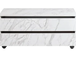 Armadietto da bagno TERESINA con ruote 80 cm Marmo bianco