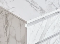 Armadietto da bagno TERESINA con ruote 80 cm Marmo bianco