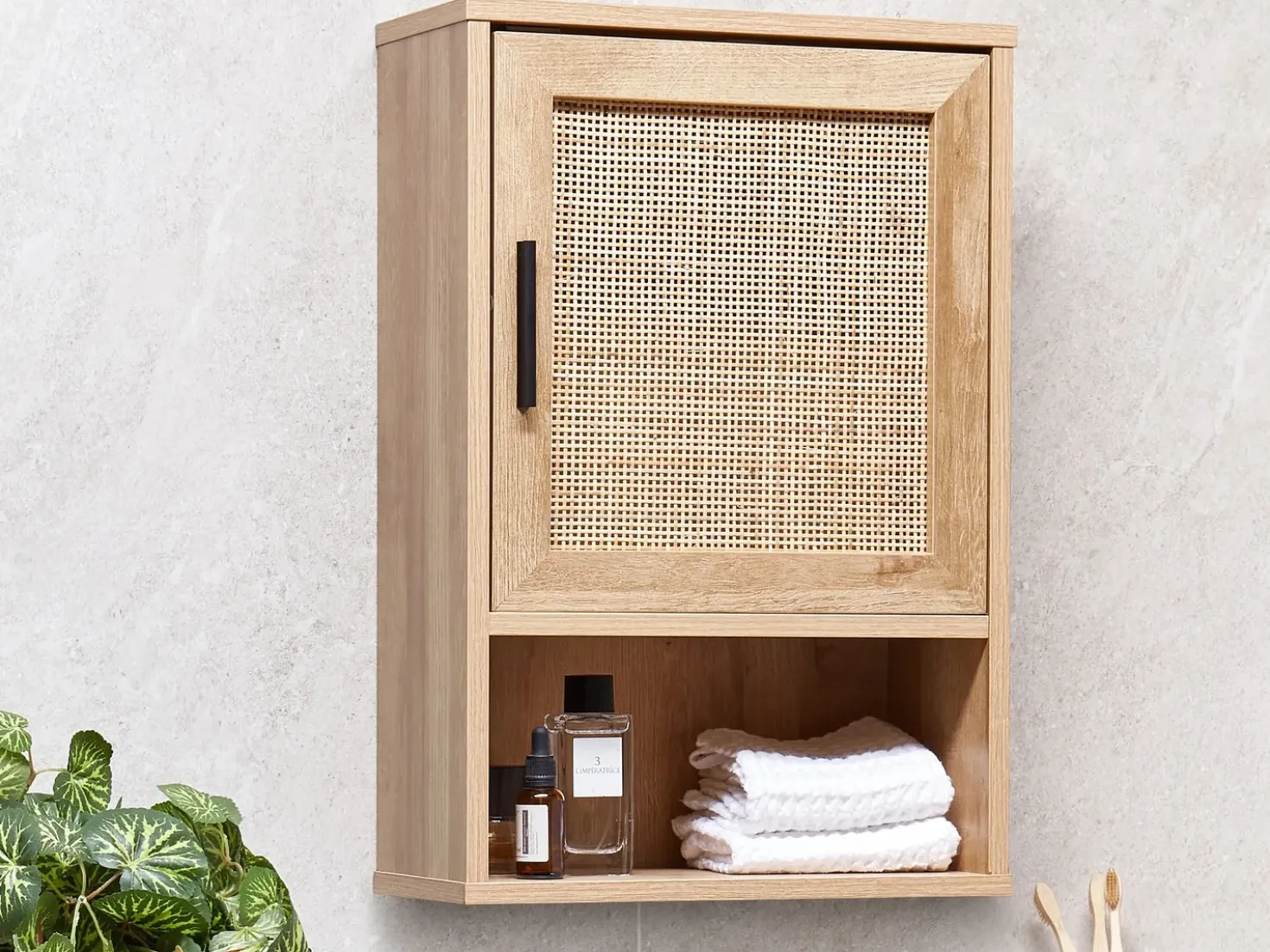 Armadio a muro per il bagno ROSELL 40 cm Marrone chiaro