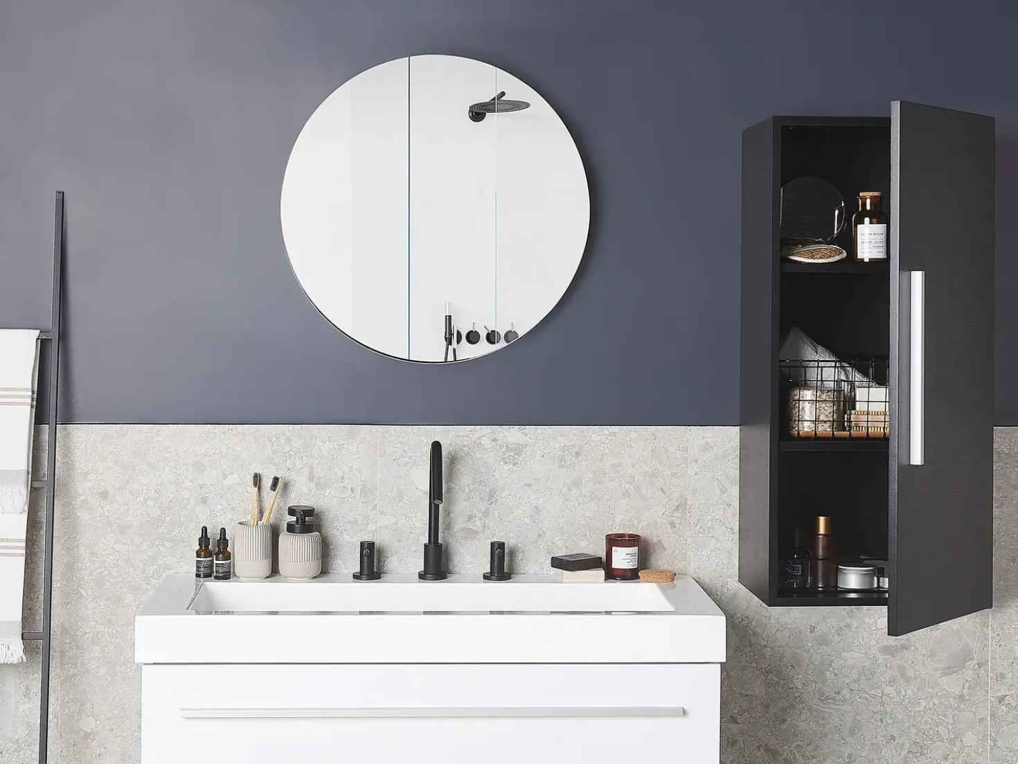 Armadio a muro per il bagno BILBAO 40 cm Nero