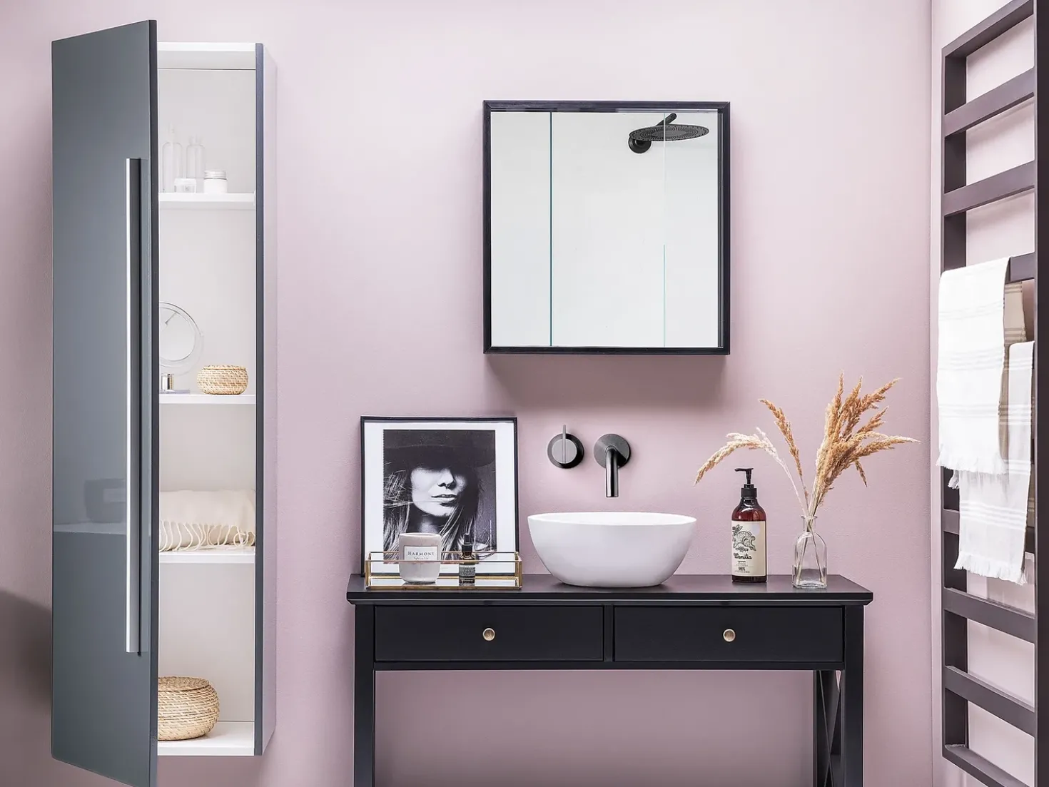 Armadio a muro per il bagno MATARO 40 cm Grigio