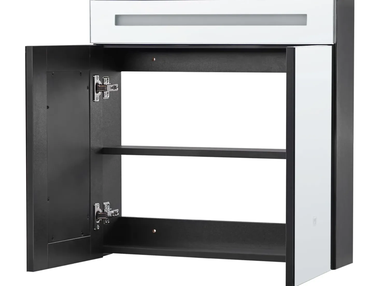 Armadio a muro per specchio da bagno LED JARAMILLO 60 cm 60 cm Nero
