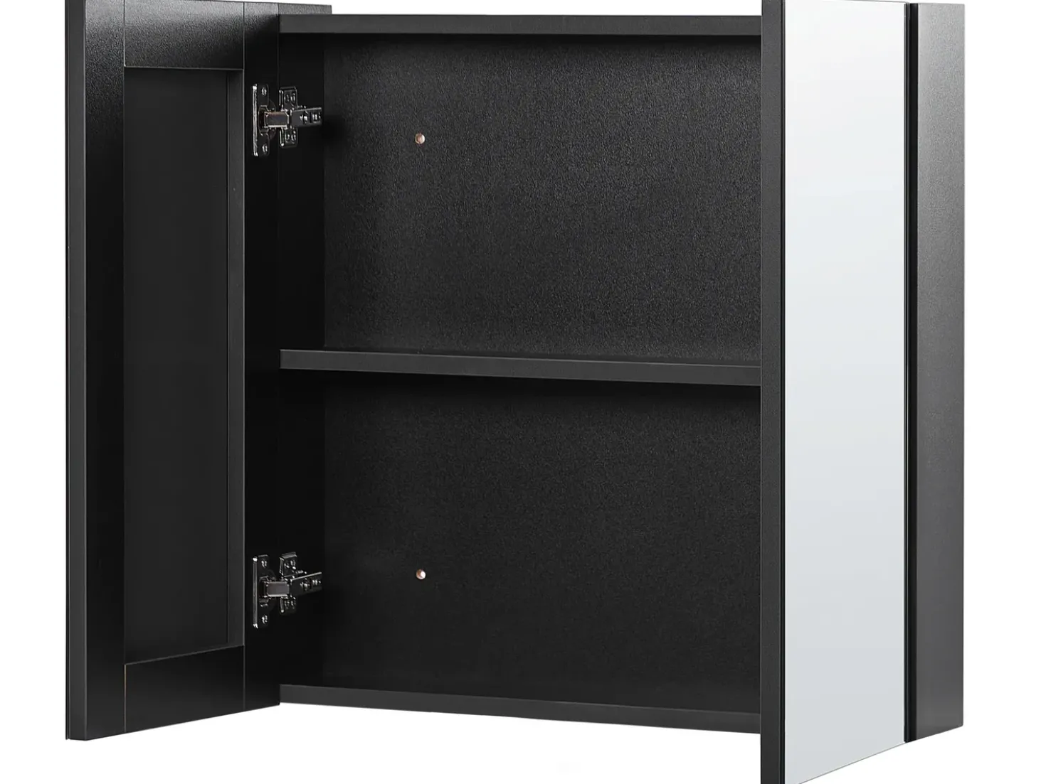 Armadio a muro per specchio da bagno NAVARRA 60 cm 60 cm Nero