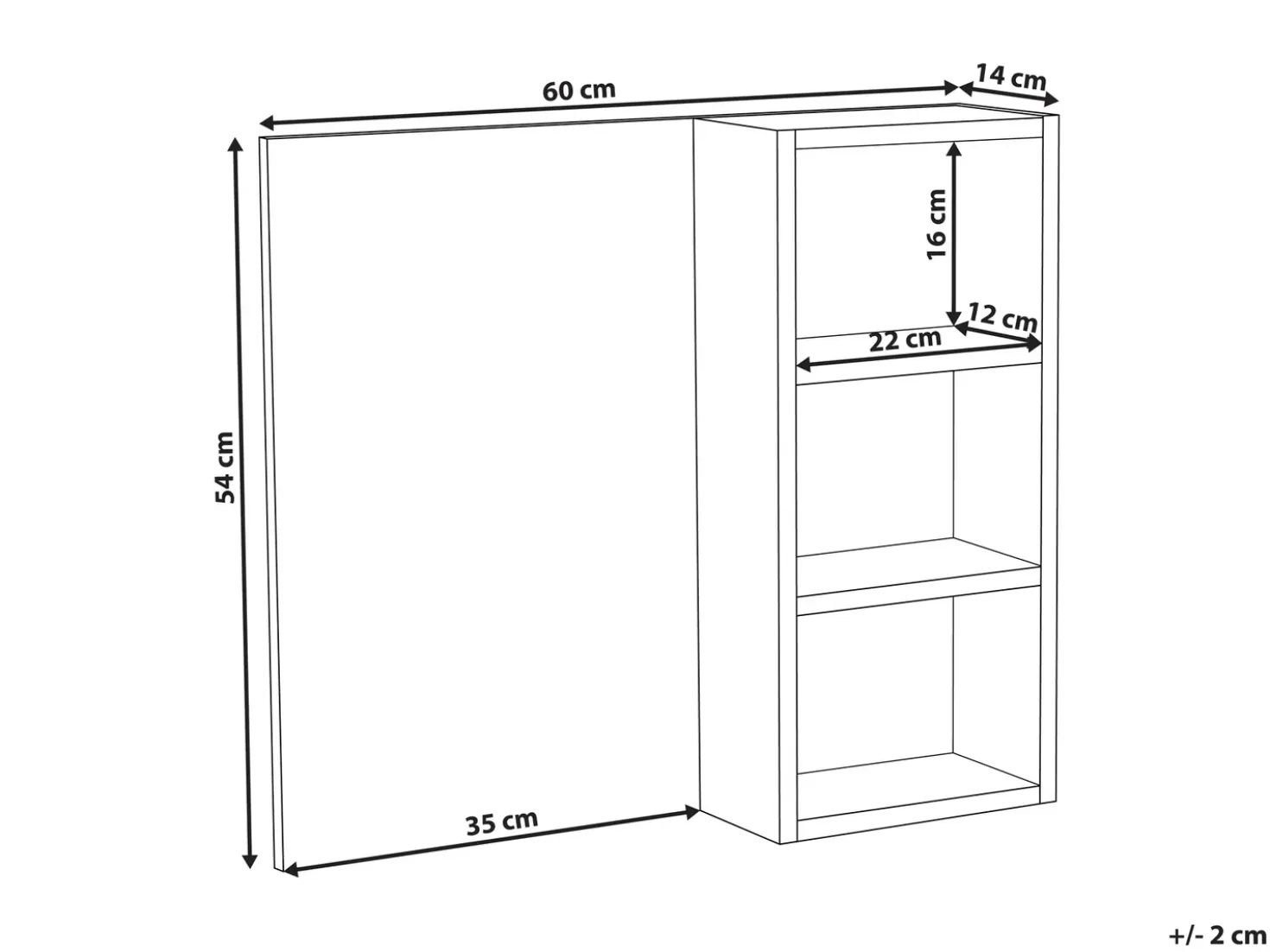 Armadio a muro per specchio da bagno JOINVILLE 60 cm Nero