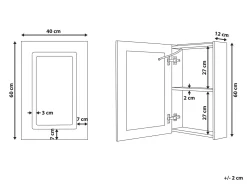 Armadio a muro per specchio da bagno LED CONDOR 40 cm 60 cm Nero