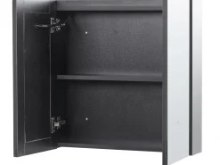 Armadio a muro per specchio da bagno LED CHABUNCO 60 cm 60 cm Nero