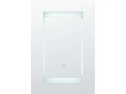 Armadio a muro per specchio da bagno LED MALASPINA 40 cm 60 cm Nero