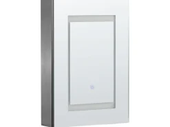 Armadio a muro per specchio da bagno LED MALASPINA 40 cm 60 cm Nero