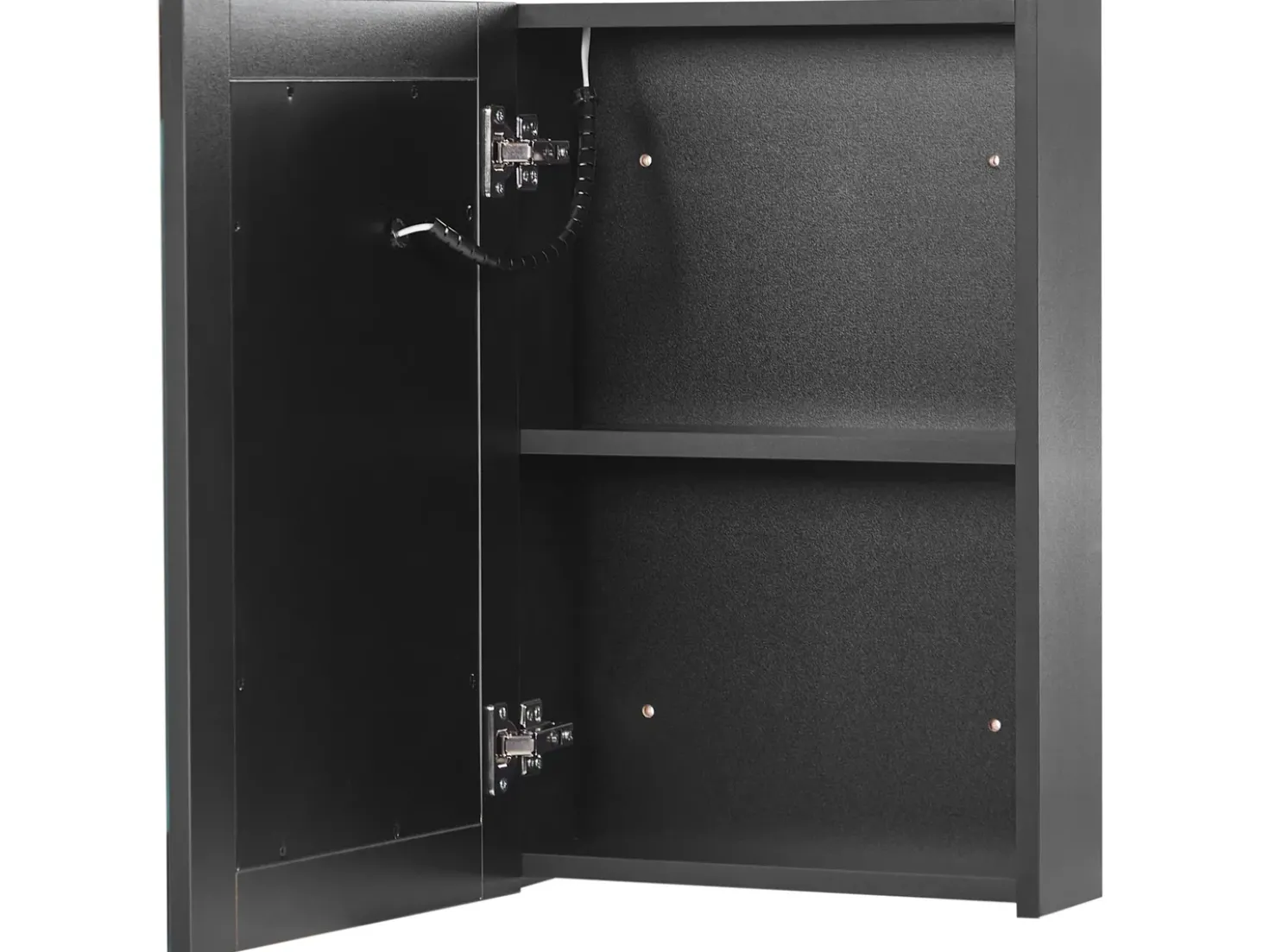 Armadio a muro per specchio da bagno LED MALASPINA 40 cm 60 cm Nero