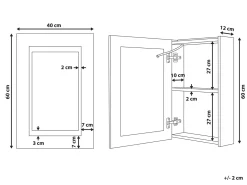 Armadio a muro per specchio da bagno LED MALASPINA 40 cm 60 cm Nero