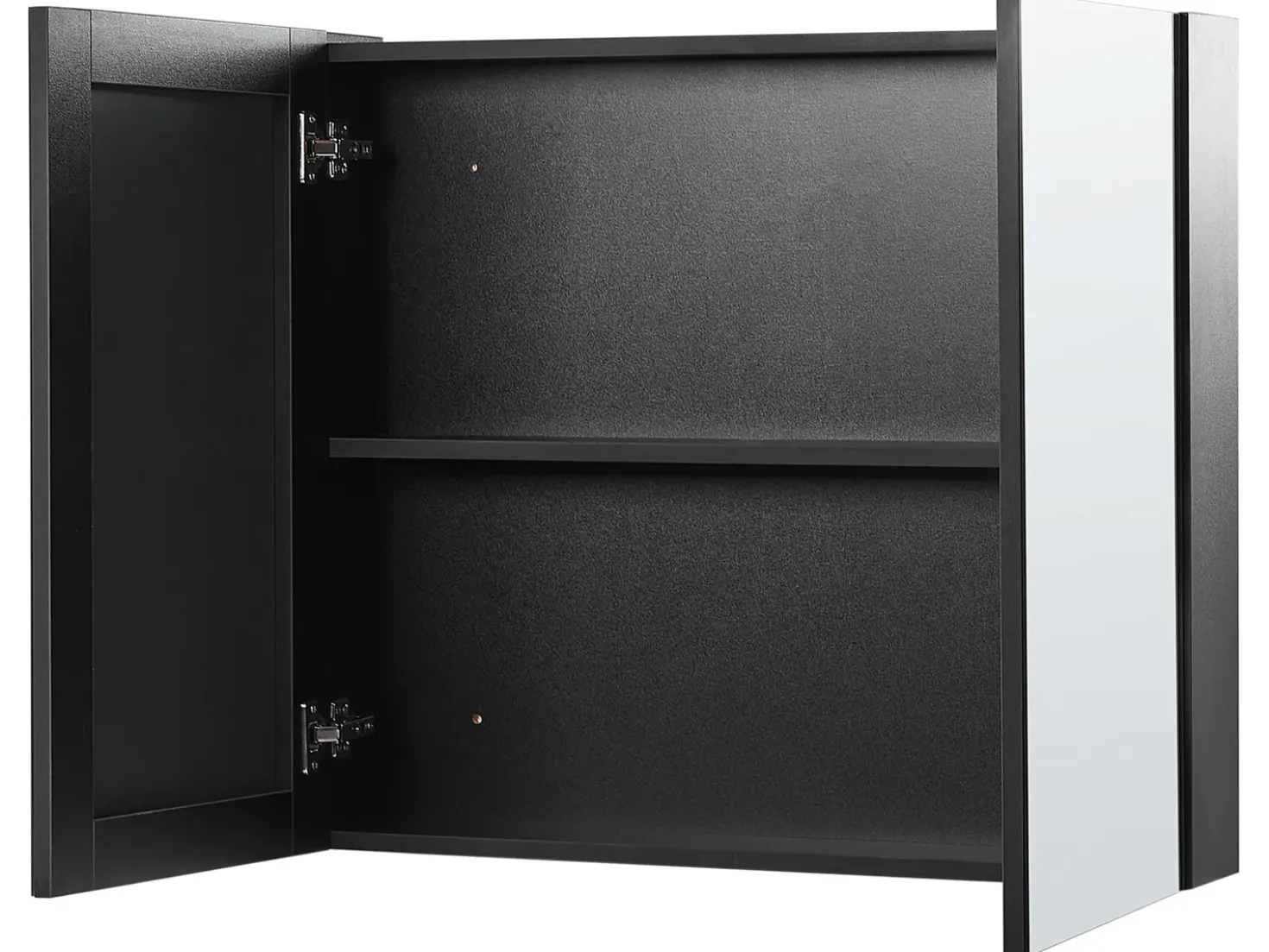 Armadio a muro per specchio da bagno NAVARRA 80 cm 70 cm Nero