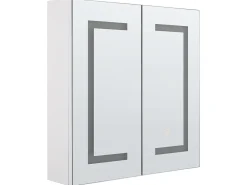 Armadio a muro per specchio da bagno LED MAZARREDO 60 cm 60 cm Bianco