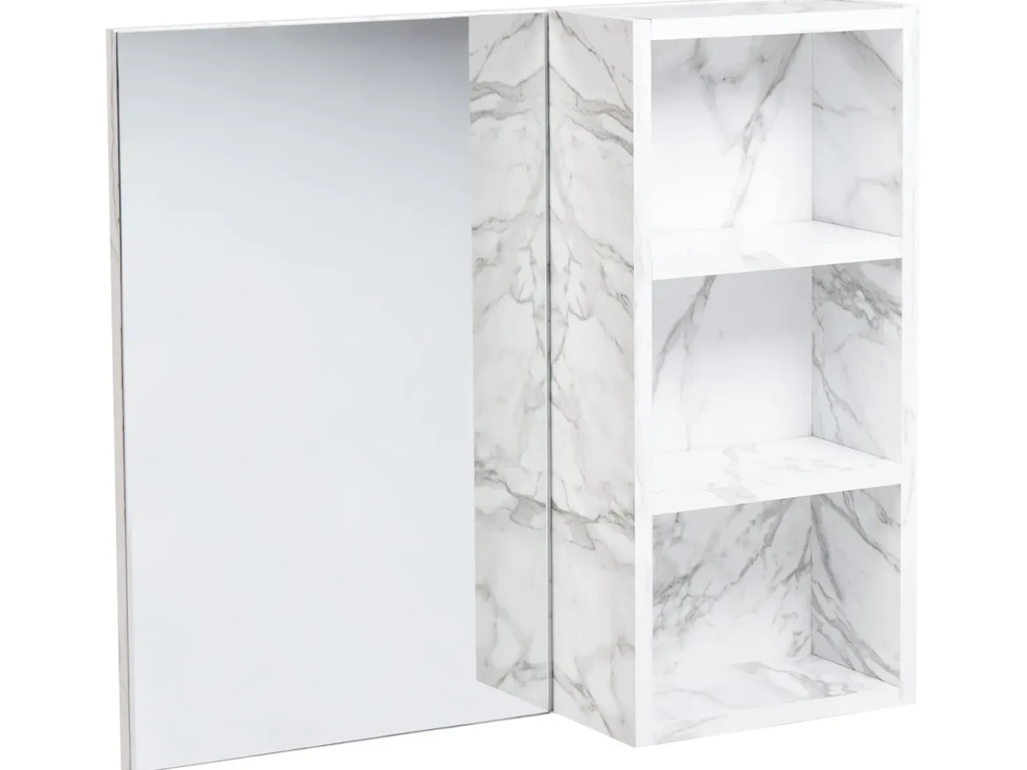 Armadio a muro per specchio da bagno JOINVILLE 60 cm 54 cm Marmo bianco