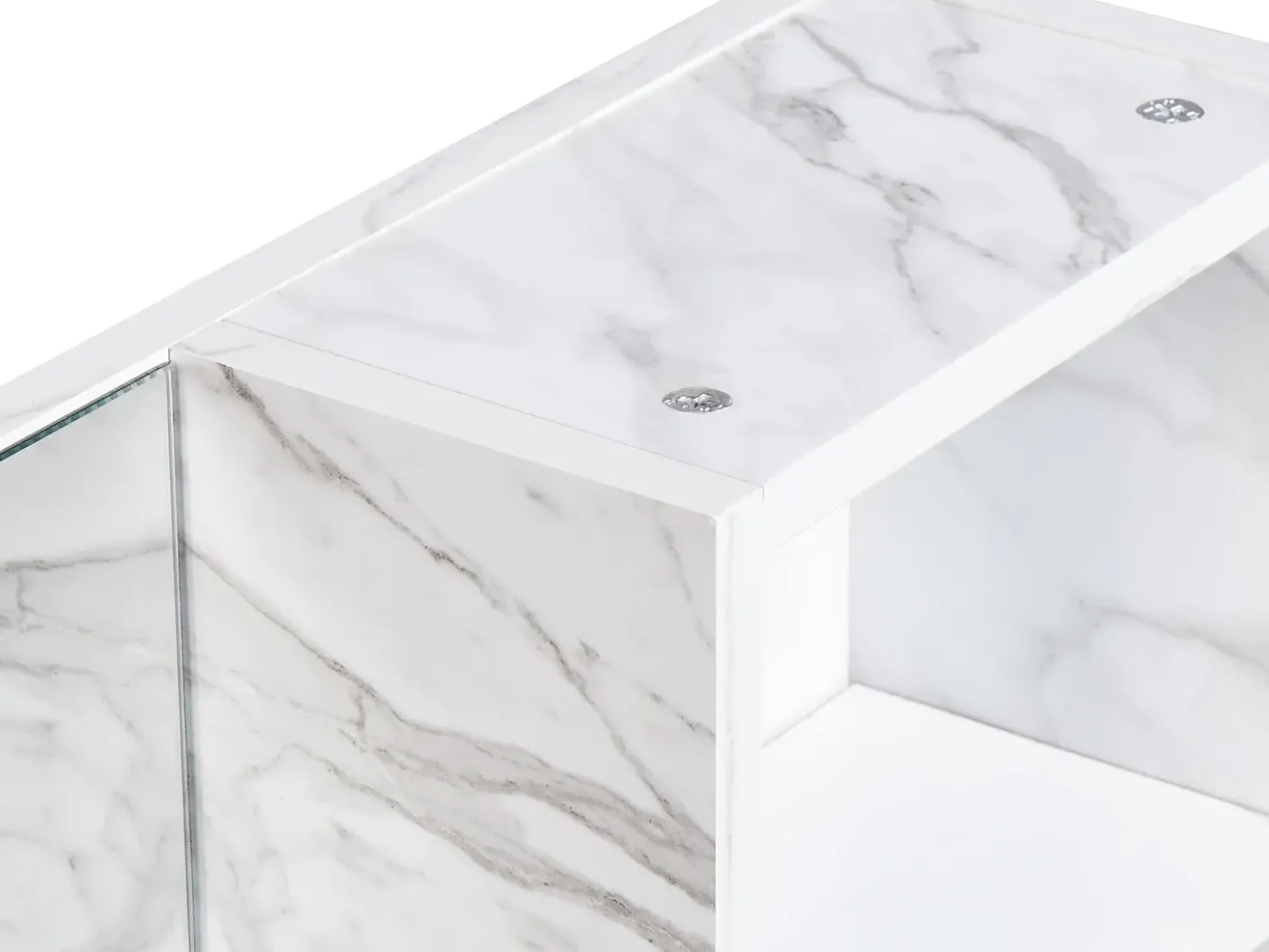 Armadio a muro per specchio da bagno JOINVILLE 60 cm 54 cm Marmo bianco