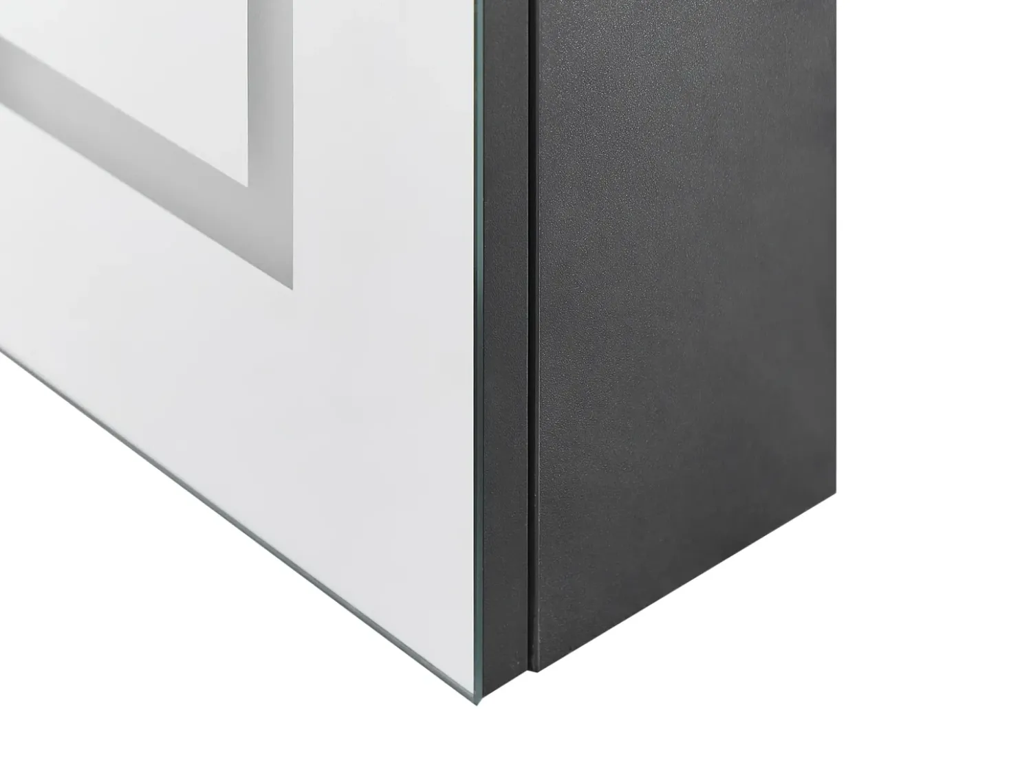 Armadio a muro per specchio da bagno LED MAZARREDO 60 cm 60 cm Nero