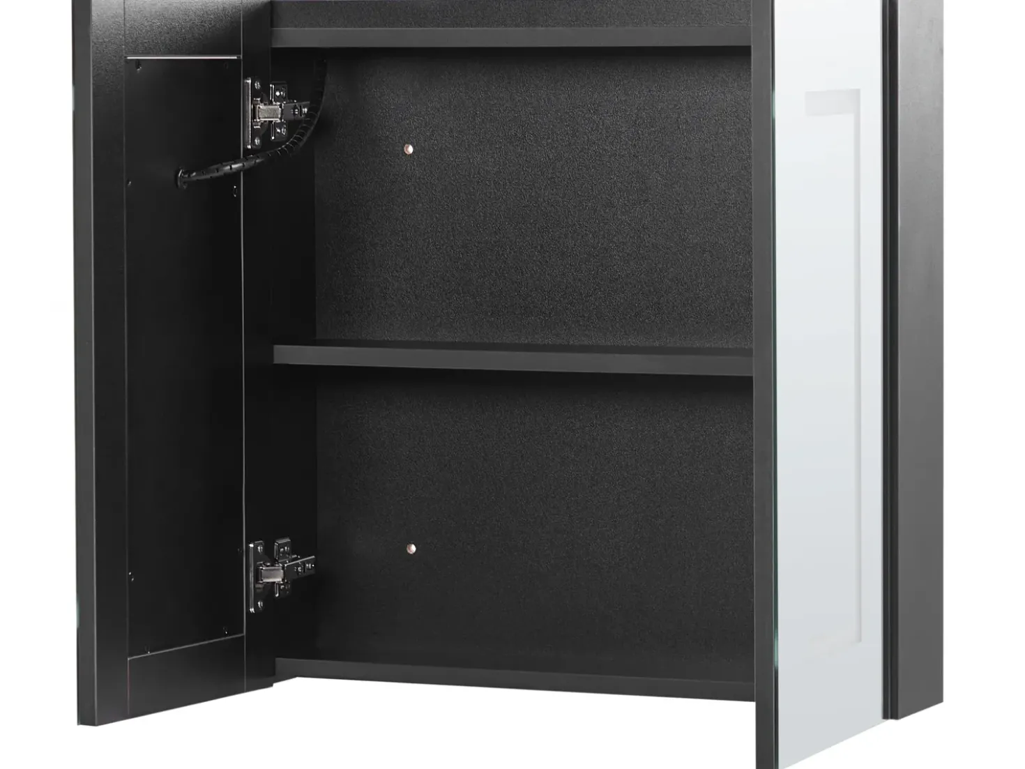 Armadio a muro per specchio da bagno LED MAZARREDO 60 cm 60 cm Nero