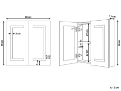 Armadio a muro per specchio da bagno LED MAZARREDO 60 cm 60 cm Nero