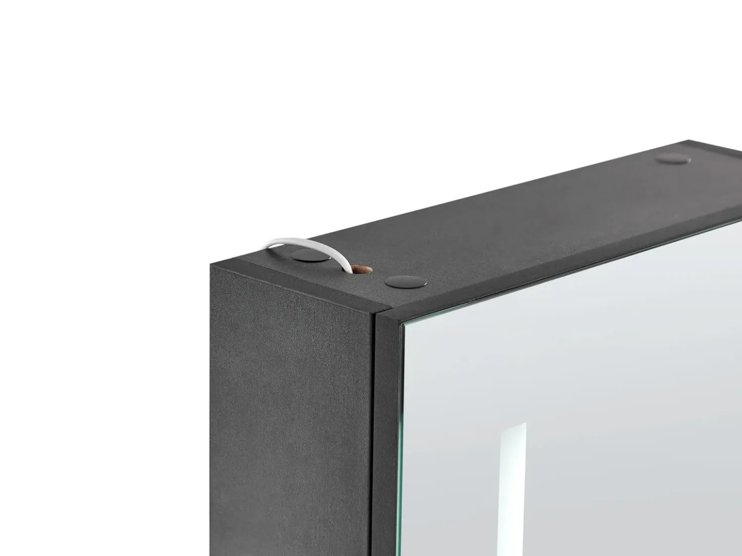 Armadio a muro per specchio da bagno LED CAMERON 40 cm 60 cm Nero