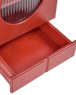 Armadio EDGAR 89 cm Rosso con ruote