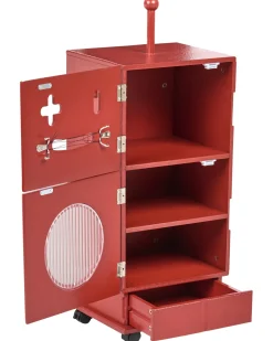Armadio EDGAR 89 cm Rosso con ruote