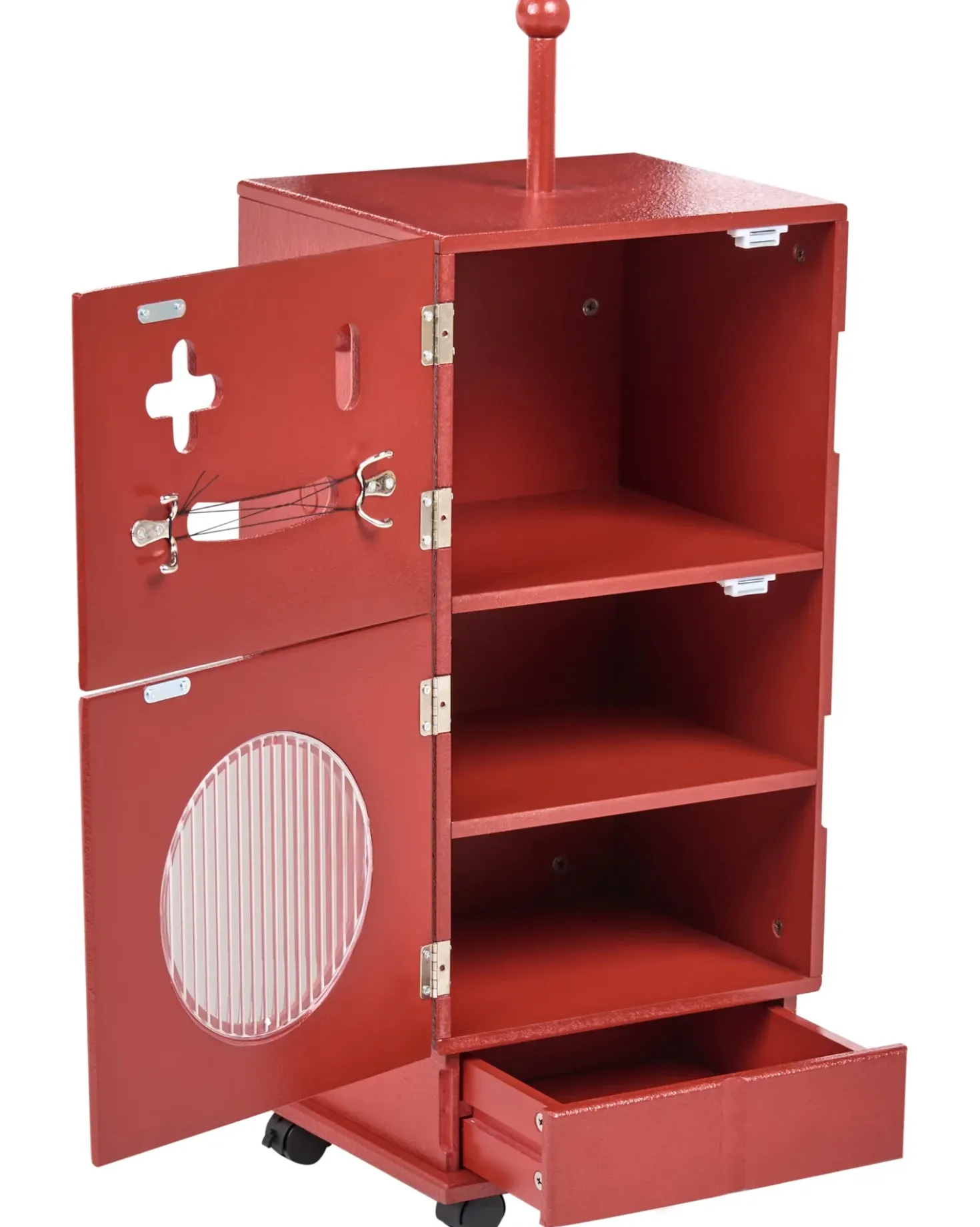 Armadio EDGAR 89 cm Rosso con ruote