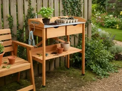 Banco da giardinaggio RAVANUSA Legno di abete 77 cm 37 cm Marrone chiaro