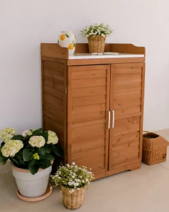 Banco da giardinaggio TEREVILLE Legno di abete 67 cm 45 cm Marrone