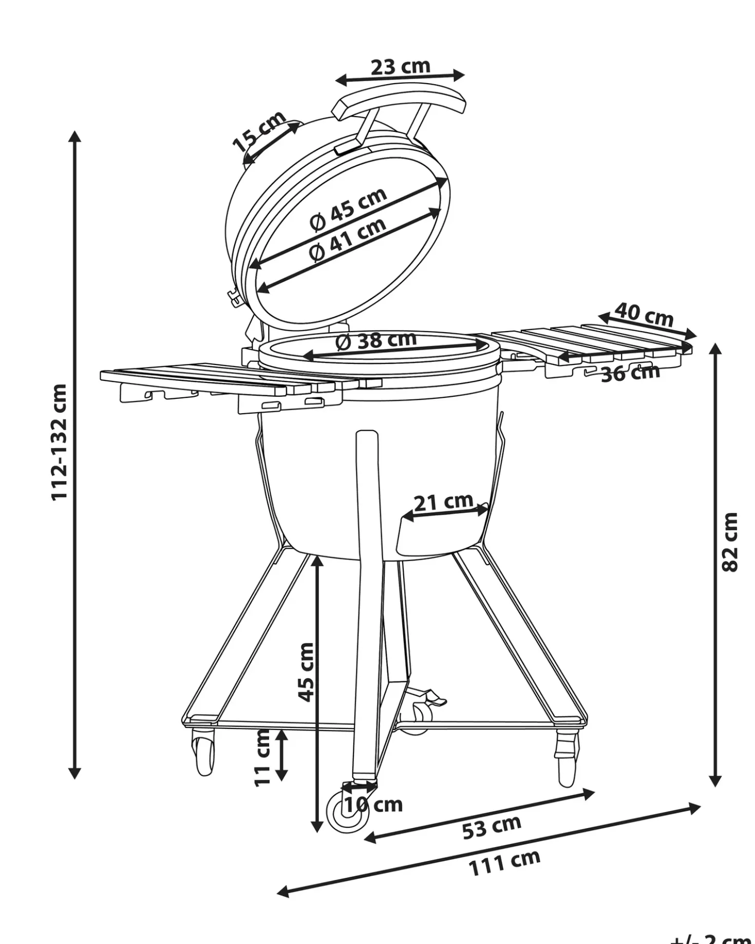Barbecue a carbonella KAMADO Ceramica Rosso