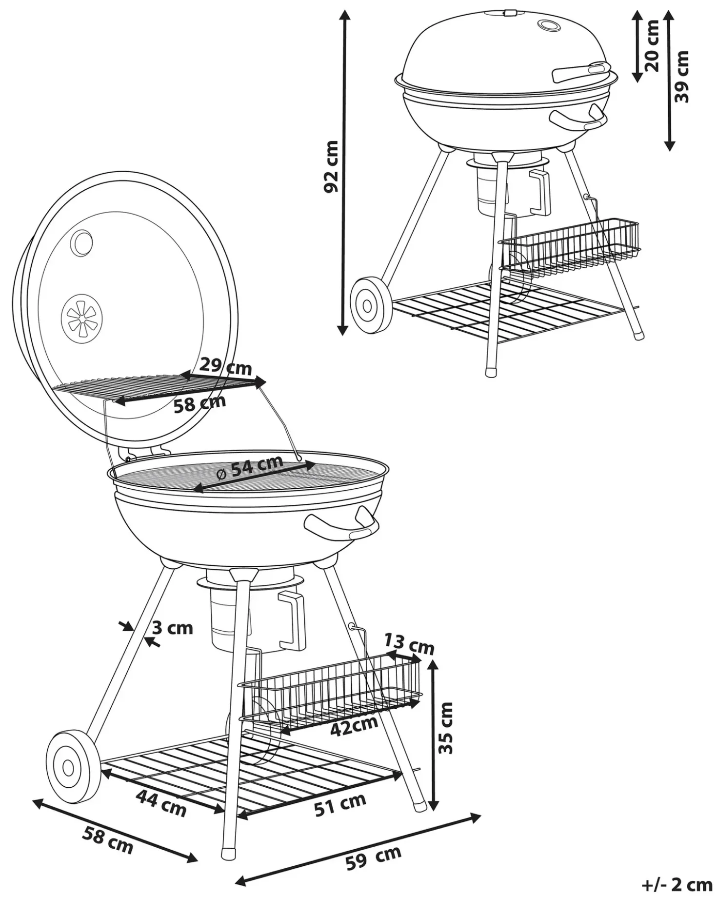 Barbecue a carbonella MARAPI Metallo Nero