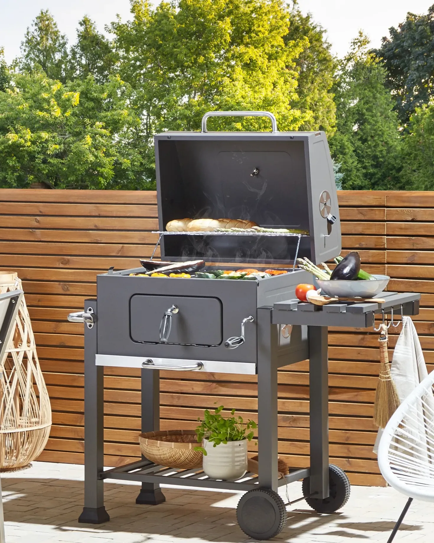 Barbecue a carbonella PAVLOF Metallo Nero
