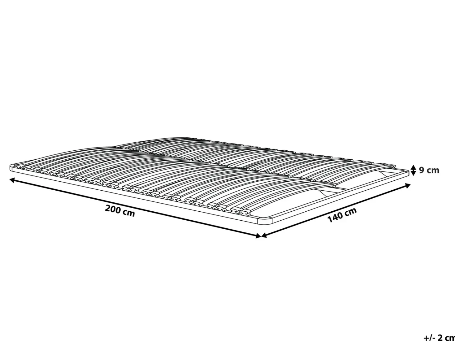 Base letto a doghe COMBOURG 140 x 200 cm