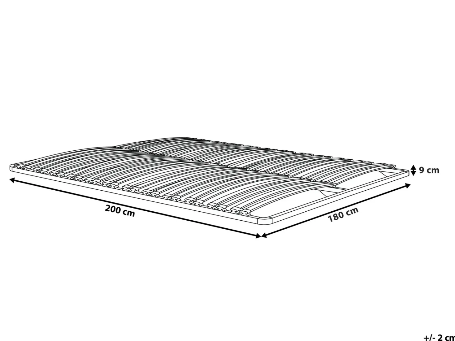 Base letto a doghe COMBOURG 180 x 200 cm