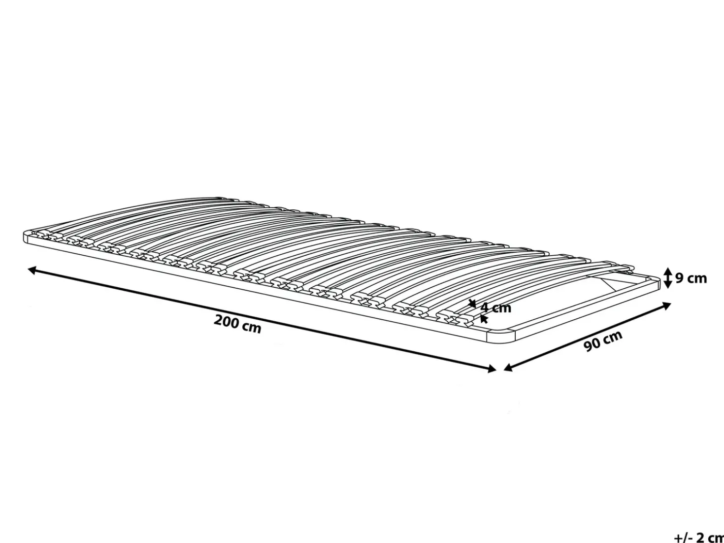 Base letto a doghe COMBOURG 90 x 200 cm