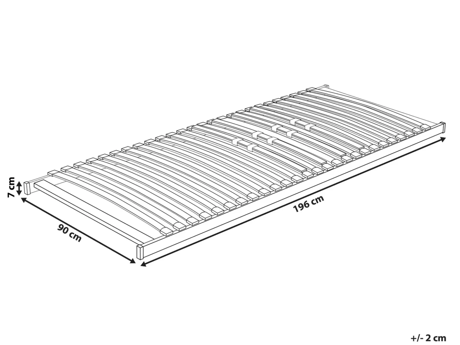 Base letto a doghe VOUZIERS 90 x 200 cm