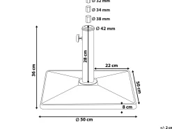 Base per ombrellone CERVO Nero Quadrata 25 kg
