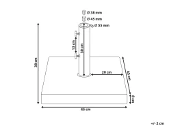 Base per ombrellone CERZETO Grigio Quadrata 30 kg