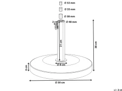 Base per ombrellone CRAVEGGIA Argento Rotonda 25 kg