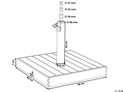 Base per ombrellone CRECCHIO Marrone Quadrata 24 kg