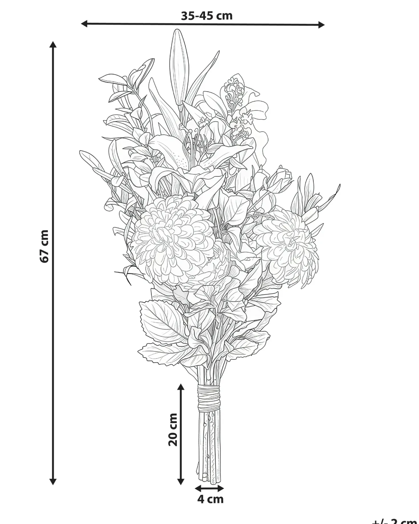 Bouquet di fiori artificiali PARREIRA 67 cm Bianco