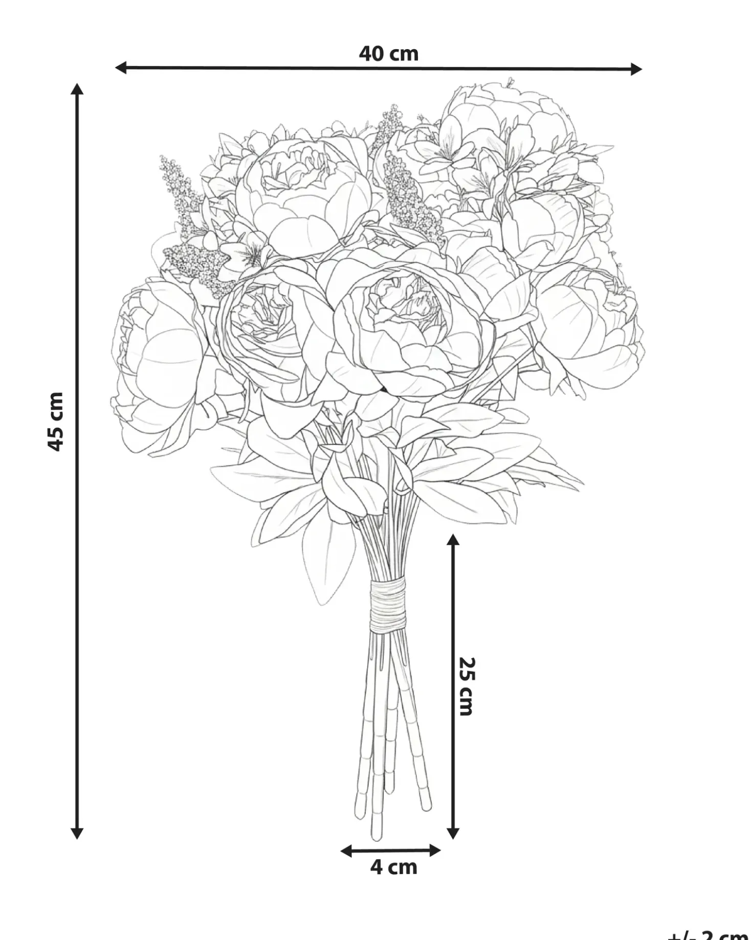 Bouquet di fiori artificiali RAPOSA 45 cm Rosa pastello