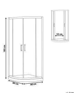 Cabina doccia JUKATAN 90 x 90 x 185 cm Argento