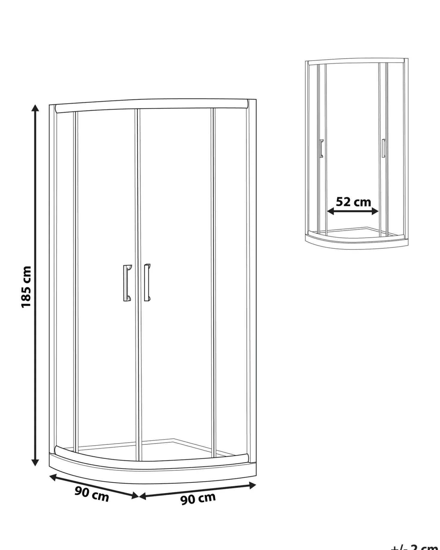 Cabina doccia JUKATAN II 90 x 90 x 185 cm Argento