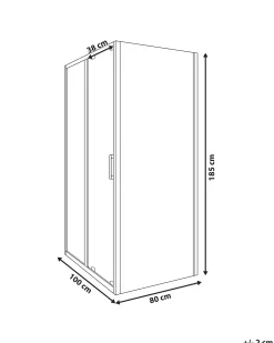 Cabina doccia YORO 80 x 100 x 185 cm Argento
