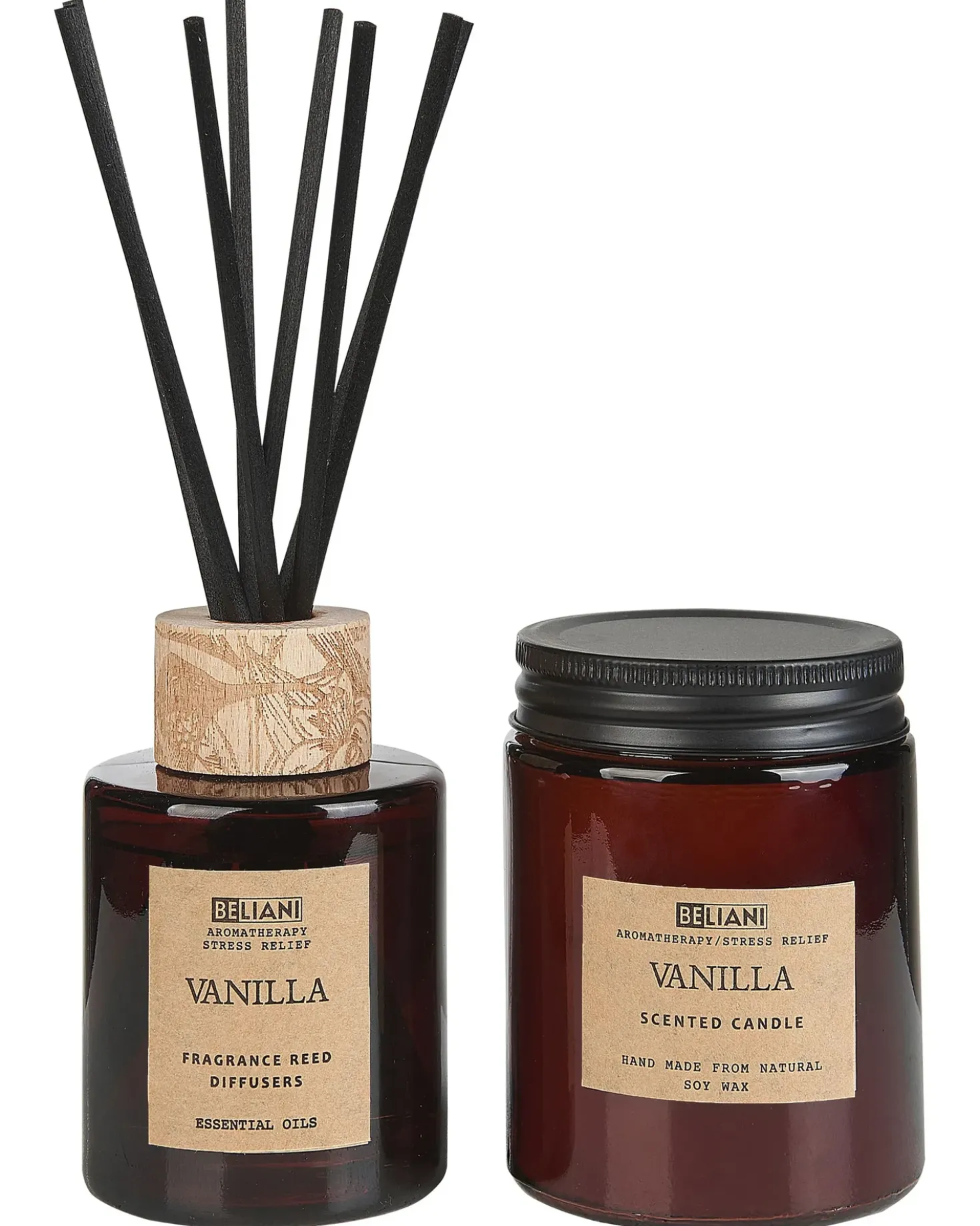 Candela Profumata con Diffusore di Fragranze DARK ELEGANCE 9 cm Marrone