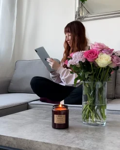 Candela Profumata con Diffusore di Fragranze DARK ELEGANCE 9 cm Marrone