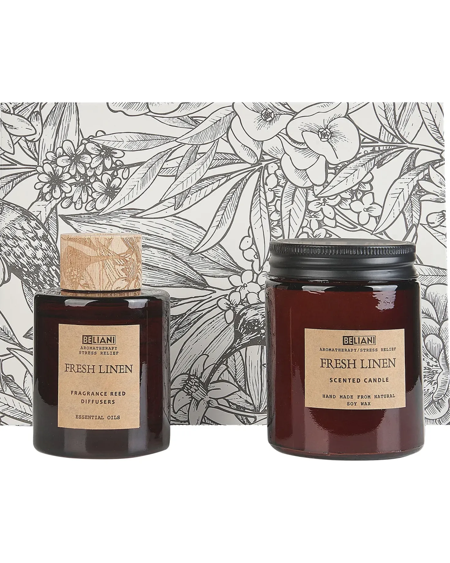 Candela Profumata con Diffusore di Fragranze DARK ELEGANCE 9 cm Marrone