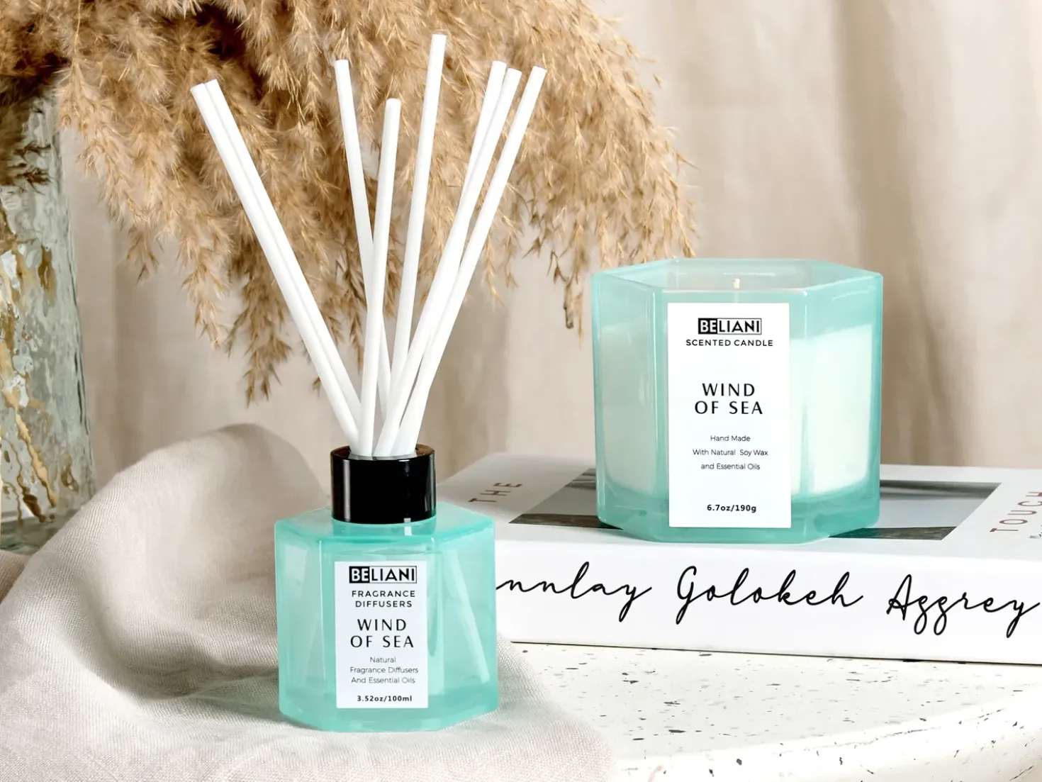 Candela Profumata con Diffusore di Fragranze CLASSY TINT Cera di Soia Note fresche