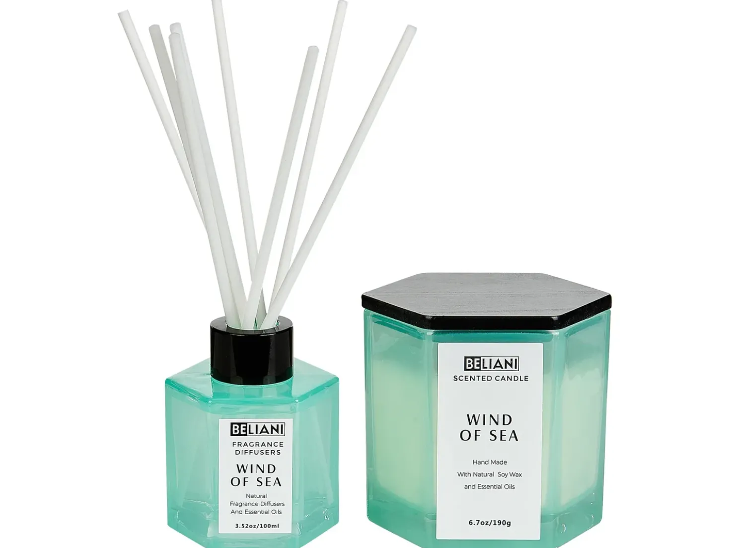 Candela Profumata con Diffusore di Fragranze CLASSY TINT Cera di Soia Note fresche