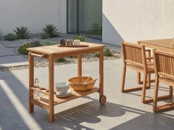 Carrello per bevande da giardino SASSARI II Legno di acacia certificato Marrone chiaro